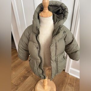 Zara Kids Khaki Puffer Coat